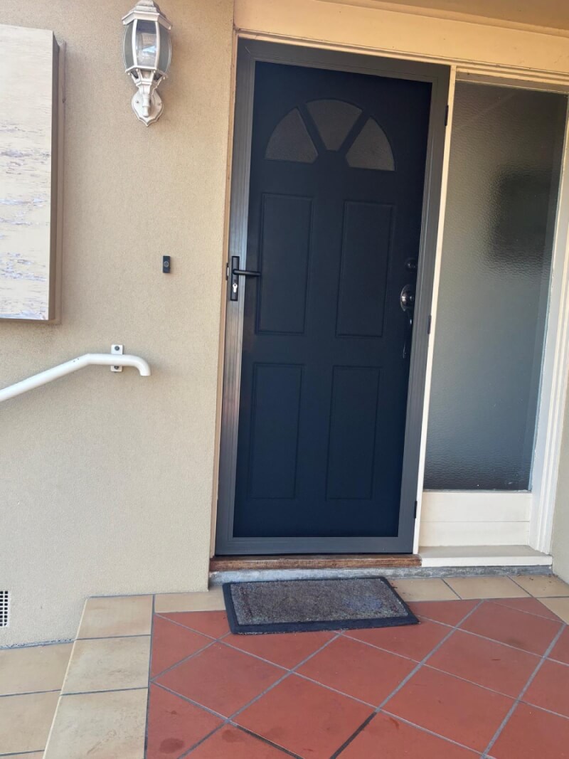 Aluminium frame door .316 stainless steel mesh .triple lock system.installed in Lower Templestowe